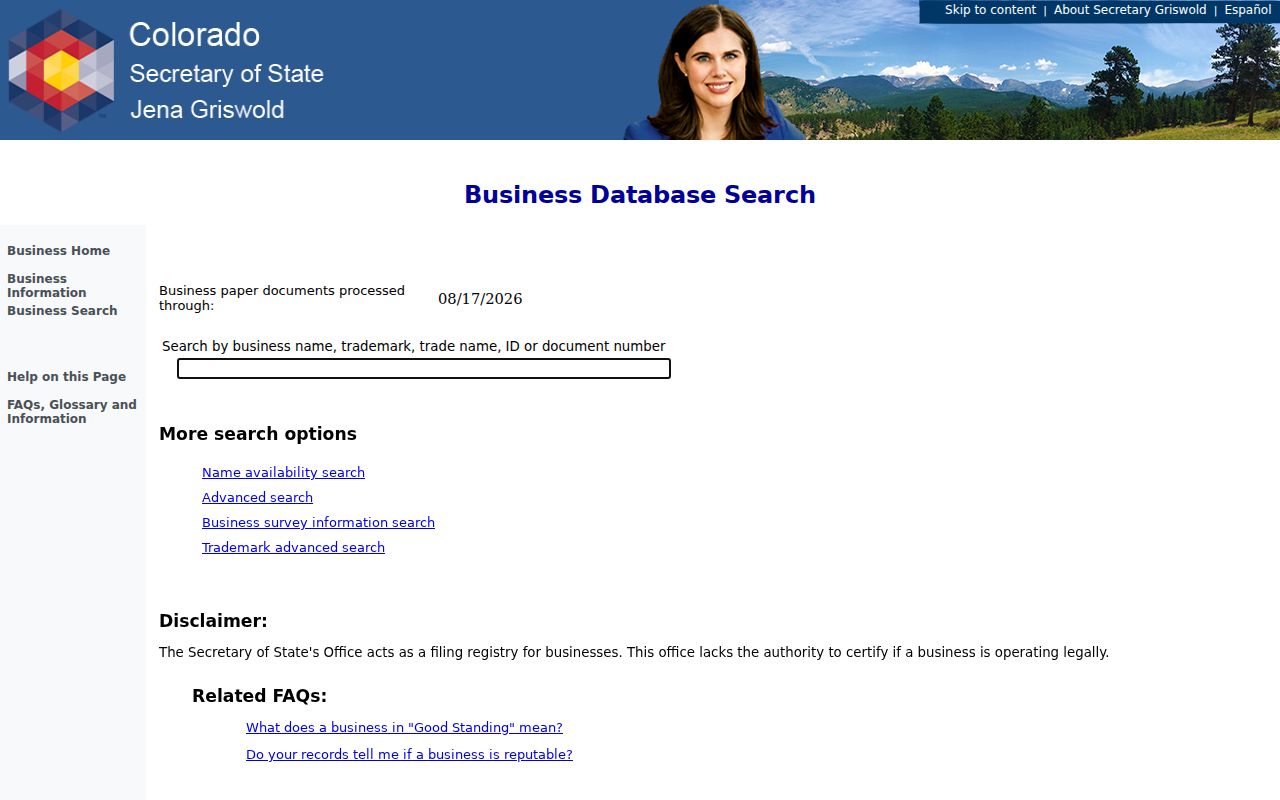 Englewood residents directory reference to Colorado business entity search