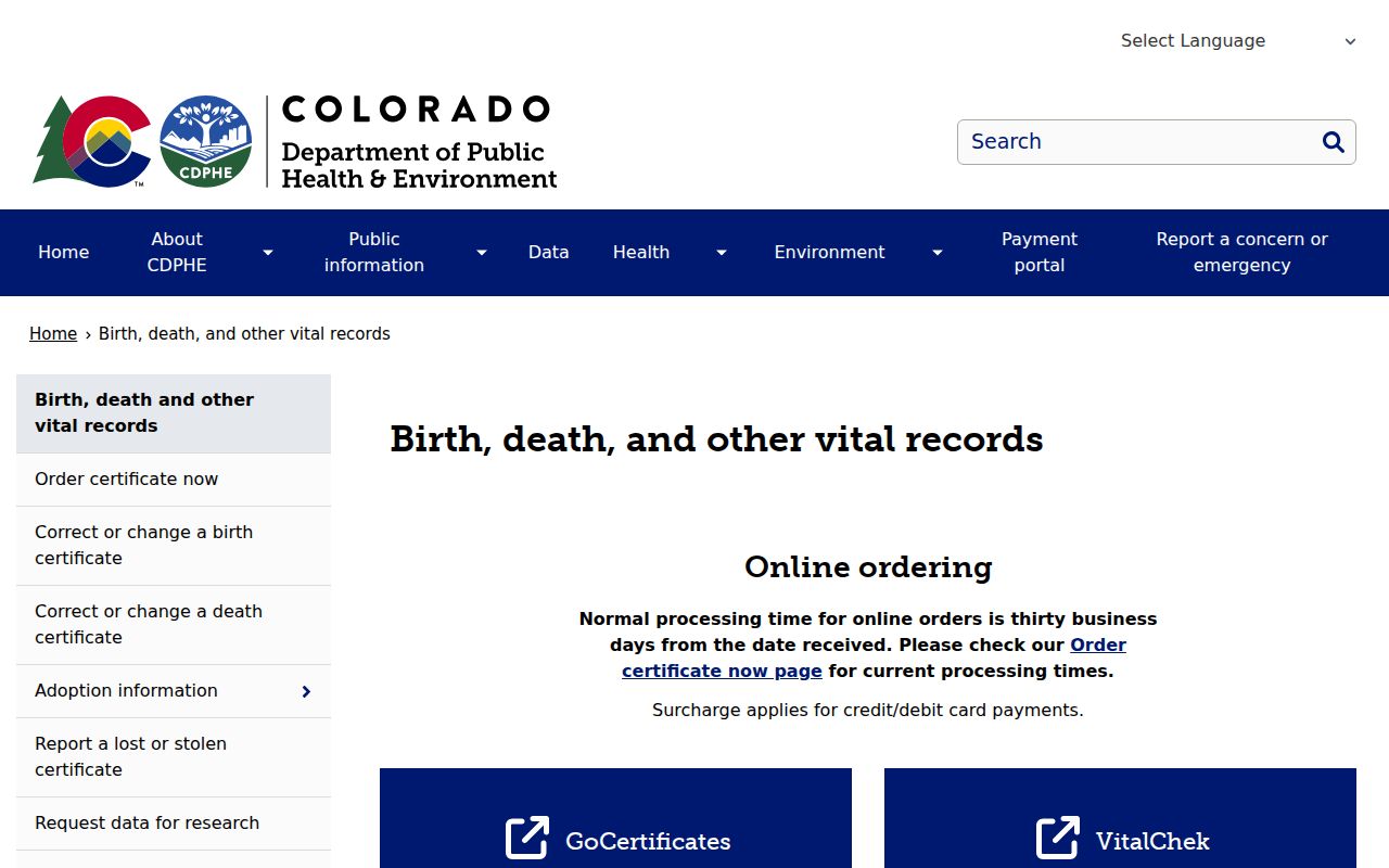 Englewood residents directory reference to Colorado vital records access