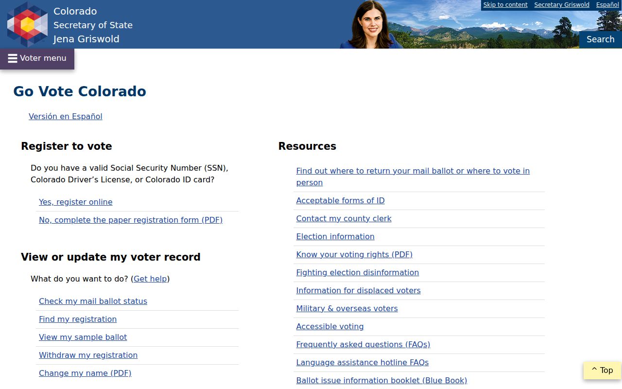Englewood residents directory reference to Colorado voter services