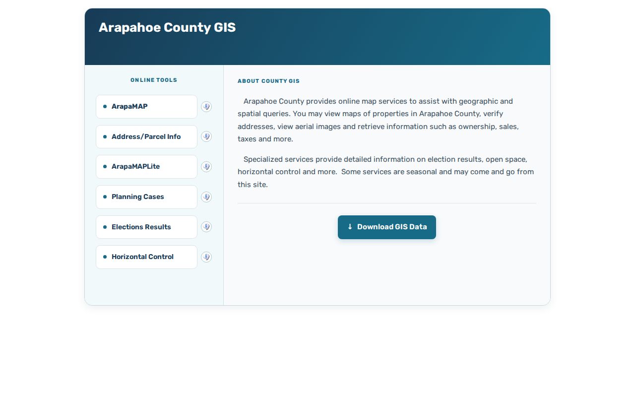 Englewood neighbors reference to Arapahoe GIS parcel mapping