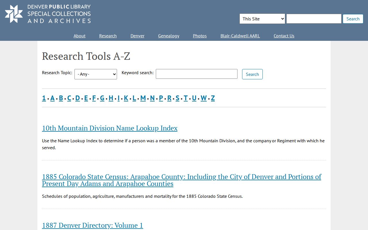 Englewood previous residents reference to Denver Public Library history research