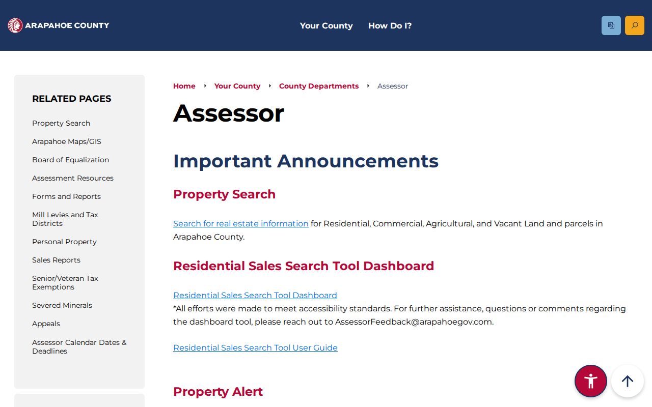 Englewood street directory reference to Arapahoe assessor research