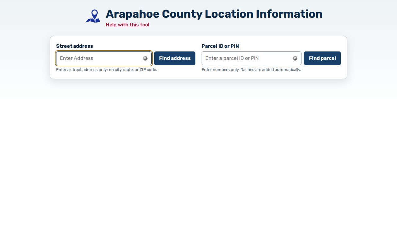 Englewood street directory reference to Arapahoe GIS location search